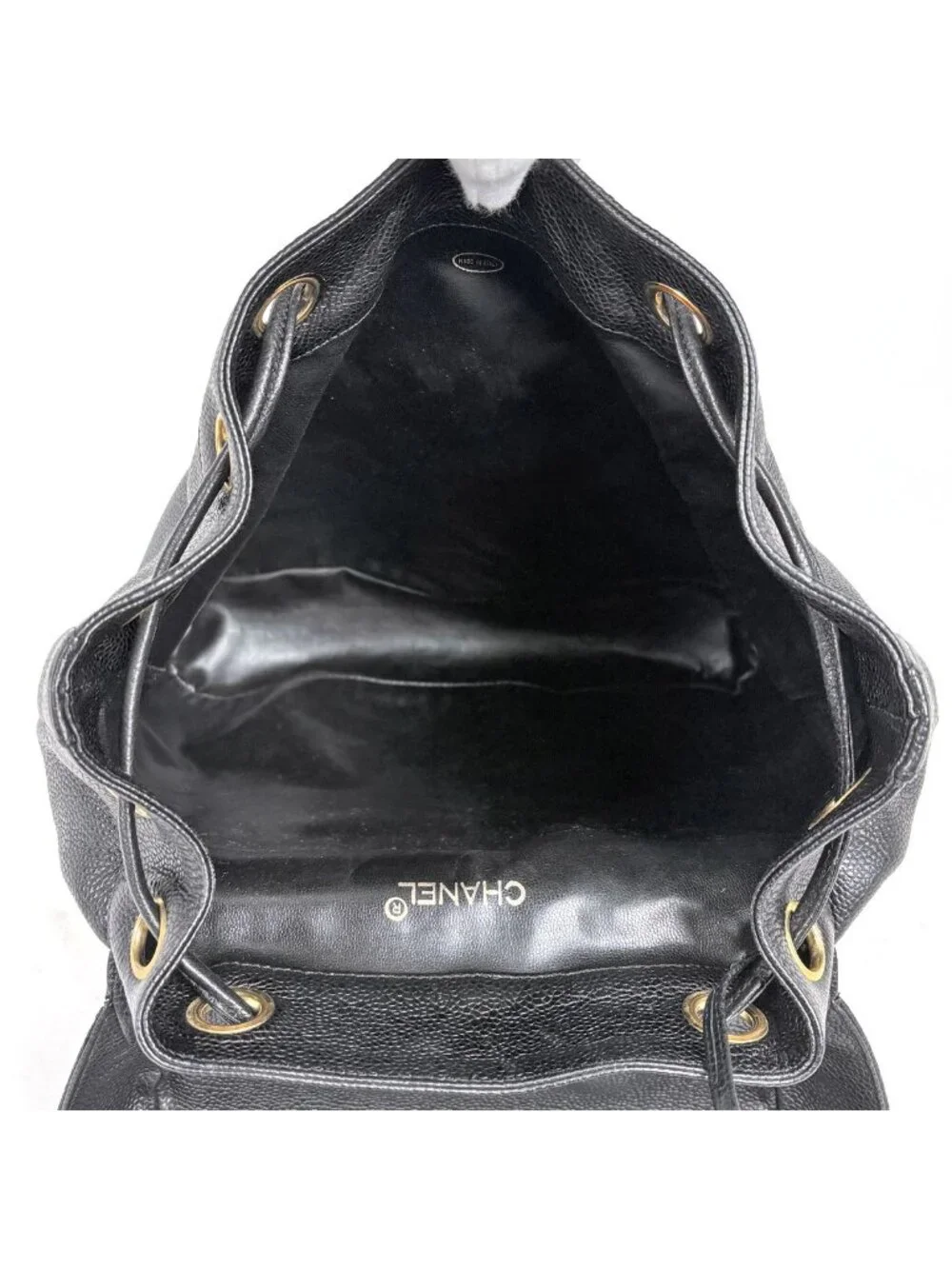 Chanel Backpack Triple CC Logo Caviar Leather Black